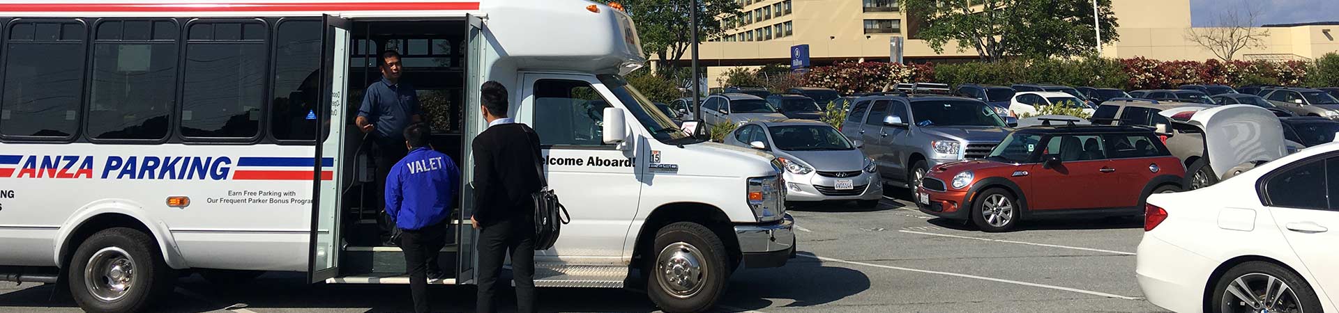 Shuttle Pickup in Parking Lot to SFO